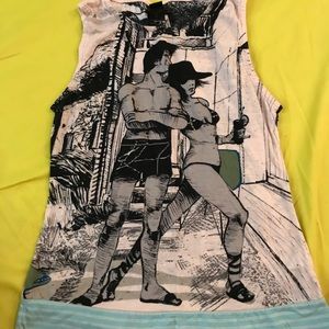 Custo size 1 tank top blue tower Barcelona  Spain